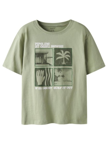 μπλούζα κοντομάνικη αγόρι name it hawaii print πράσινη σε προσφορά