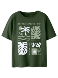 μπλούζα κοντομάνικη αγόρι name it hawaii print πράσινη