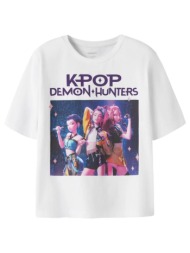 μπλούζα κοντομάνικη κορίτσι name it k-pop print λευκή