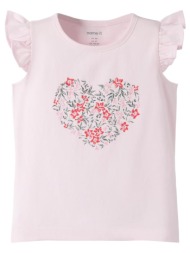 μπλούζα μακό κορίτσι name it με floral καρδιά ροζ