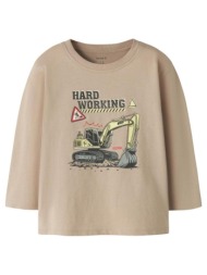 μπλούζα μακό μακρυμάνικη για αγόρι name it-13253250-sesame hard working