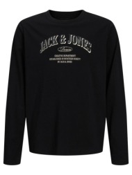 μακό μπλούζα με μακριά μανίκια για αγόρια junior jack & jones-12304986-black