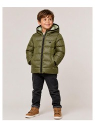 χειμερινό puffer μπουφάν με fleece επένδυση και κουκούλα για αγόρια ido-4.h228-4951-green