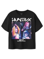 μπλούζα κοντομάνικη κορίτσι name it k-pop print μαύρη