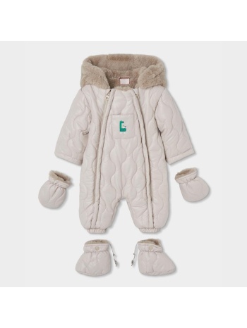 ολόσωμη φόρμα εξόδου για μωρό unisex boboli-264046-7425-ecru