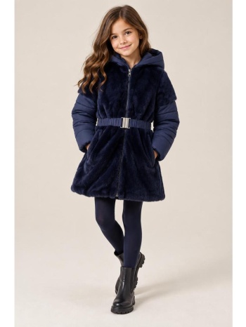 παρκά για κορίτσι με γούνα και ζώνη boboli-784111-2440-navy