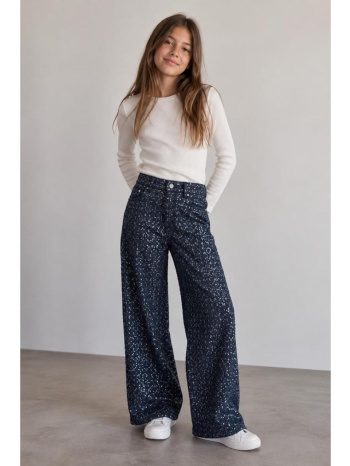 παντελόνι τζιν με παγιέτες wide leg για κορίτσι