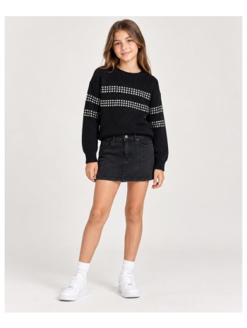 τζιν φούστα για junior κορίτσι boboli-434102-black