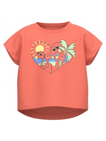 μπλούζα μακό crop κορίτσι name it-13215042-coral σε προσφορά