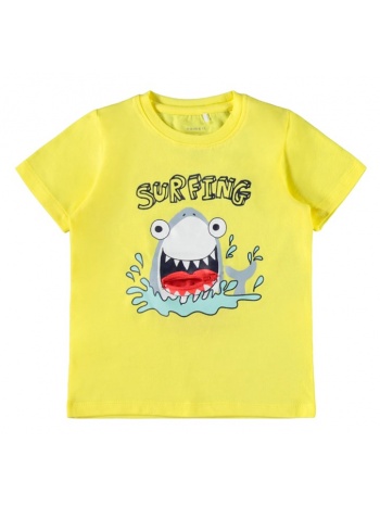 μπλούζα μακό αγόρι name it-13190427-yellow organic cotton σε προσφορά