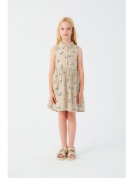 φόρεμα υφαμάτινο κορίτσι compania fantastica-31m/41414-sand cat print