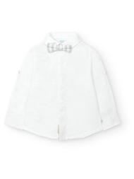 πουκάμισο λινό αγόρι boboli-718017-1100-white