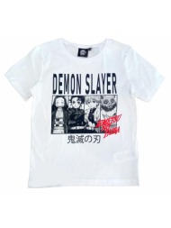 μπλούζα μακό αγόρι anime demon slayer-ex1127-white