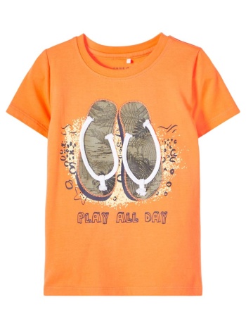 μπλούζα μακό αγόρι name it-13189485-melon organic cotton σε προσφορά