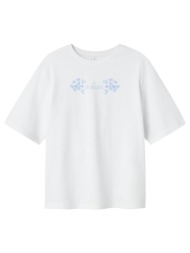 μπλούζα μακό κορίτσι name it-13240657-bright white/provence-organic cotton