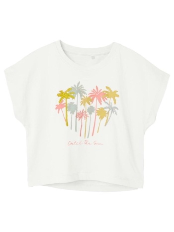 μπλούζα μακό crop κορίτσι name it-13229251-bright white σε προσφορά