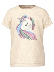 μπλούζα μακό κορίτσι name it-13230230-peyote melange-organic cotton