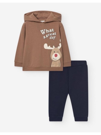 σετ φόρμα φούτερ μπεμπέ αγόρι losan-lbbap0601_24009-brown σε προσφορά