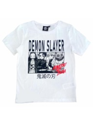 μπλούζα μακό αγόρι anime demon slayer-ex1127-white