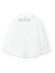 πουκάμισο λινό αγόρι boboli-718017-1100-white