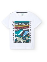 μπλούζα μακό αγόρι boboli-318068-1100-white