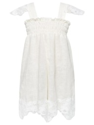 φόρμα ολόσωμη λινή κορίτσι two in a castle-t5189-off white