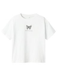 μπλούζα μακό κορίτσι name it-13240657-bright white/black-organic cotton