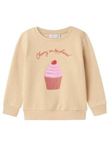 μπλούζα φούτερ κορίτσι name it-13231112-irish cream σε προσφορά