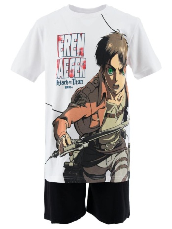 πιτζάμα μακό αγόρι anime attack on titan-ex2059-white σε προσφορά