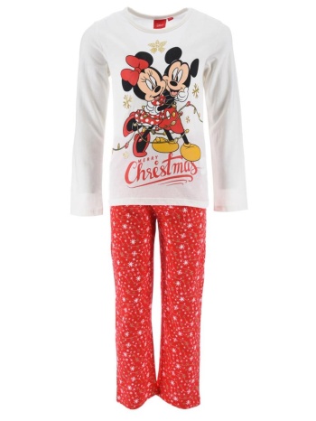 πιτζάμα μακό κορίτσι christmas minnie mouse-hw2172-owhite σε προσφορά