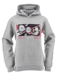 μπλούζα φούτερ αγόρι anime demon slayer-hw1236-lgrey