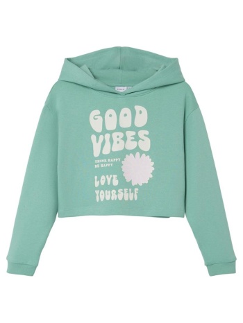 μπλούζα φούτερ κοντή κορίτσι name it-13232815-wasabi σε προσφορά