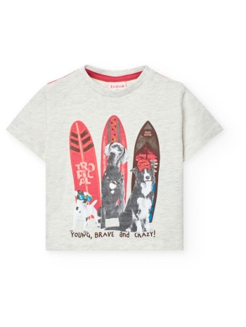 μπλούζα μακό αγόρι boboli-331085-7359-grey σε προσφορά