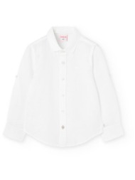 πουκάμισο λινό αγόρι boboli-731034-1100-white