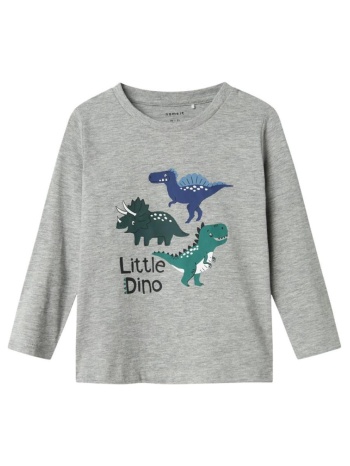 μπλούζα μακό αγόρι name it-13232588-grey melange-organic σε προσφορά