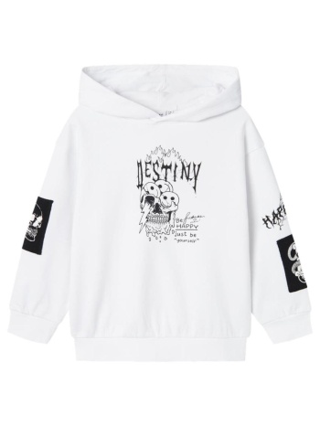 μπλούζα φούτερ αγόρι name it-13236403-bright white σε προσφορά