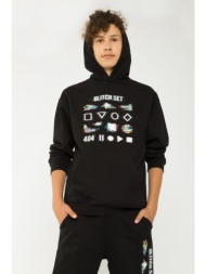 μπλούζα φούτερ αγόρι reporter young-233-0551b-07-100-black