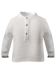 πουκάμισο μπεμπέ λινό αγόρι two in a castle-t6425-off white