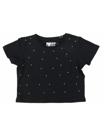 μπλούζα μακό crop κορίτσι losan-ljgap0103_25028-black σε προσφορά