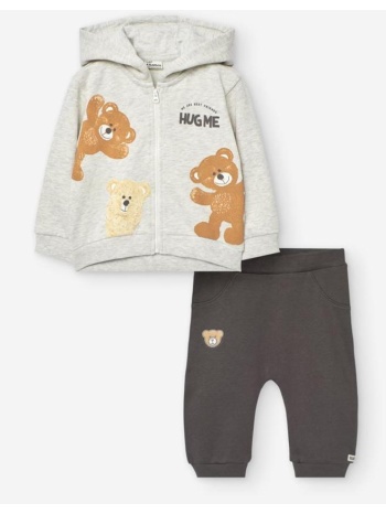 σετ φόρμα φούτερ μπεμπέ αγόρι losan-lbbap0601_24003-ecru σε προσφορά