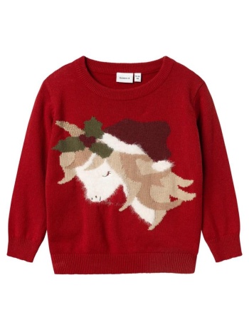 μπλούζα πλεκτή κορίτσι christmas name it-13222180-jester red σε προσφορά