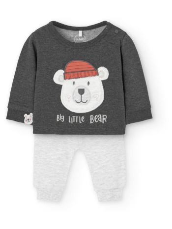 σετ μπεμπέ φόρμα φούτερ αγόρι boboli-149138-8124-grey σε προσφορά
