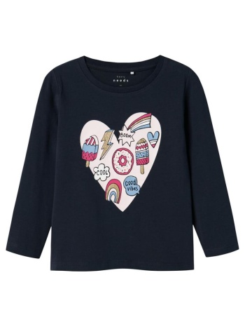 μπλούζα μακό κορίτσι name it-13224958-dark sapphire/heart σε προσφορά