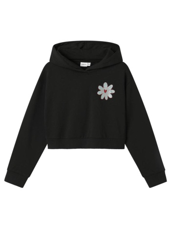 μπλούζα φούτερ crop κορίτσι name it-13245156-black σε προσφορά