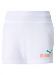 puma ess+ shorts g 587052-02 λευκό