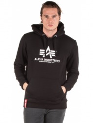 alpha industries basic hoodie 178312-03 μαύρο