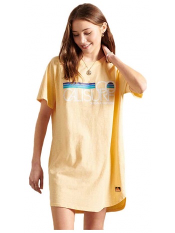 superdry cali surf raglan tshirt dress w8010812a-5dq κίτρινο σε προσφορά