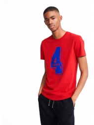 ανδρικο t-shirt superdry college classic m1010138a-wa7 κόκκινο