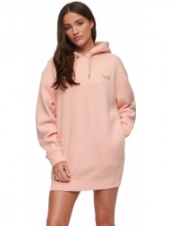 superdry essential hooded sweat dress w8011632a-9vu ροζ
