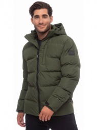 be:nation padded jacket with detachable hood 08302301-7b πράσινο
